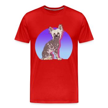 Chinese Crested Chinese Cresteds Gift - Men's Premium Organic T-Shirt - red - Front - Damien (186cm)