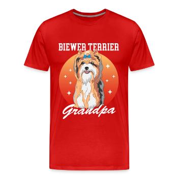 Biewer Terrier Opa Hundebesitzer Geschenk - Männer Premium Bio T-Shirt - Rot - Vorne - Damien (186cm)