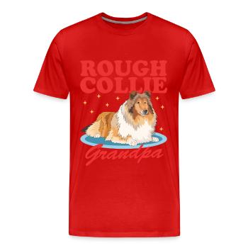 Collie Grandpa Collies Rough Collies Collie à poil long cadeau - T-shirt bio Premium Homme - rouge - Devant - Damien (186cm)