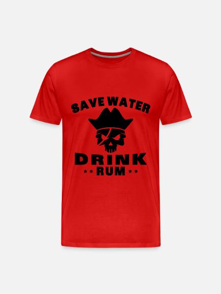 Save water drink rum - Men's Premium Organic T-Shirt - red