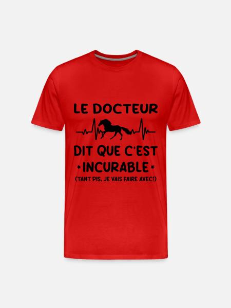 Cheval - c'est incurable - T-shirt bio Premium Homme - rouge