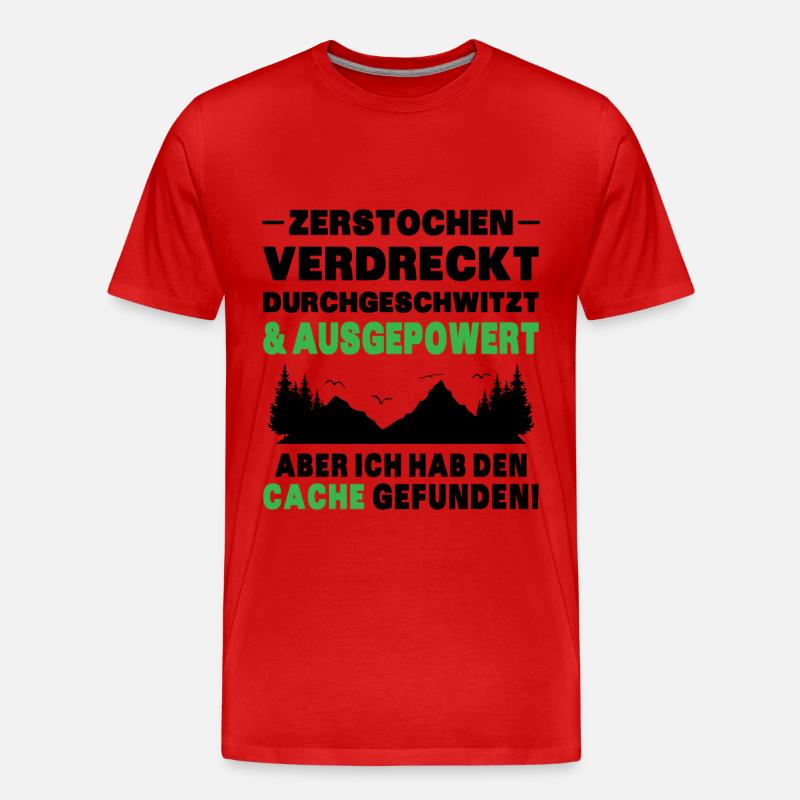 Gecache Geocaching Hobby Cache - Männer Premium Bio T-Shirt - Rot