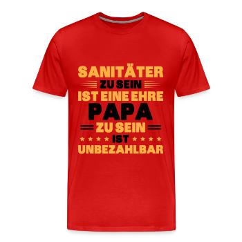Sanitäter Rettungsdienst - Männer Premium Bio T-Shirt - Rot - Vorne - Damien (186cm)