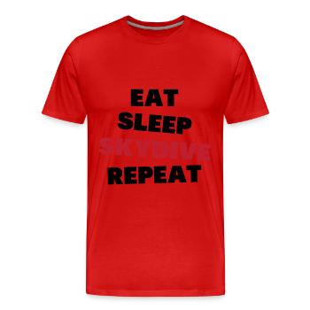 Essen Schlafen Fallschirmspringen Wiederholen - Männer Premium Bio T-Shirt - Rot - Vorne - Damien (186cm)