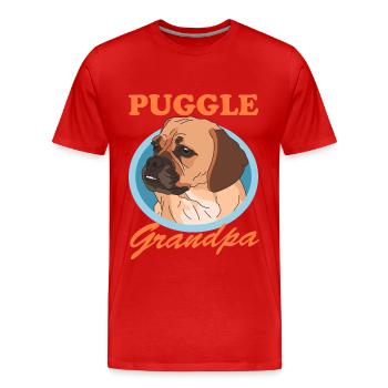 Puggle grand-père chien propriétaire chien amant cadeau - T-shirt bio Premium Homme - rouge - Devant - Damien (186cm)