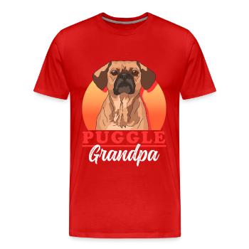 Puggle grand-père chien amant chien propriétaire cadeau - T-shirt bio Premium Homme - rouge - Devant - Damien (186cm)