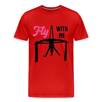 Voler avec moi Antenne en soie pour cirque - T-shirt bio Premium Homme - rouge - Devant - Damien (186cm)