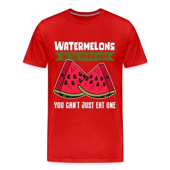 Watermelon Paste Angurie Arbuse Gift - Men's Premium Organic T-Shirt - red - Front - Damien (186cm)