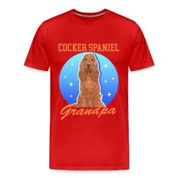 Cocker Spaniel Opa Hund Cockerspaniel Geschenk - Männer Premium Bio T-Shirt - Rot - Vorne - Damien (186cm)