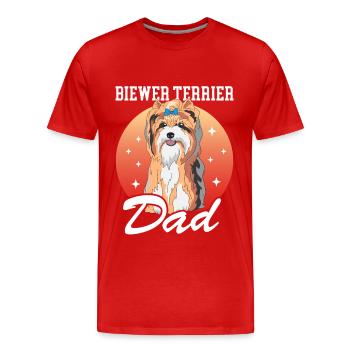 Biewer Terrier Dad Hundebesitzer Geschenk - Männer Premium Bio T-Shirt - Rot - Vorne - Damien (186cm)