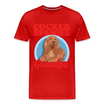Cocker Spaniel Opa Hunde Cockerspaniel Geschenk - Männer Premium Bio T-Shirt - Rot - Vorne - Damien (186cm)