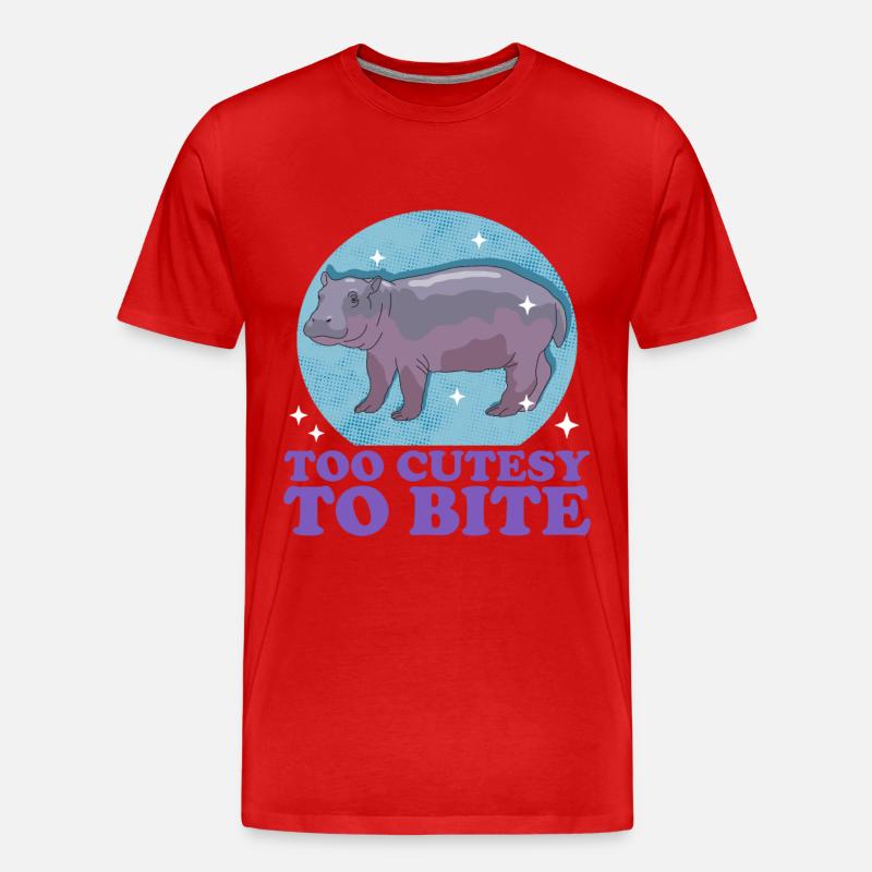 Nilpferd Flusspferd Nilpferde Baby Geschenk - Männer Premium Bio T-Shirt - Rot