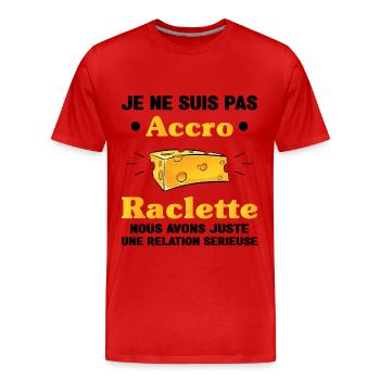 accro raclette humour raclette fromage homme drole - T-shirt bio Premium Homme - rouge - Devant - Damien (186cm)