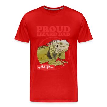 Cadeau d’iguane, papa reptile, lézard, iguanes, cadeau - T-shirt bio Premium Homme - rouge - Devant - Damien (186cm)
