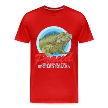 Papa iguane | Reptile lézard iguanes cadeau - T-shirt bio Premium Homme - rouge - Devant - Damien (186cm)