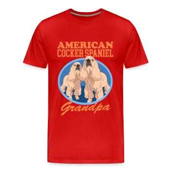 Amerikanischer Cocker Spaniel Opa Hund Geschenk - Männer Premium Bio T-Shirt - Rot - Vorne - Damien (186cm)