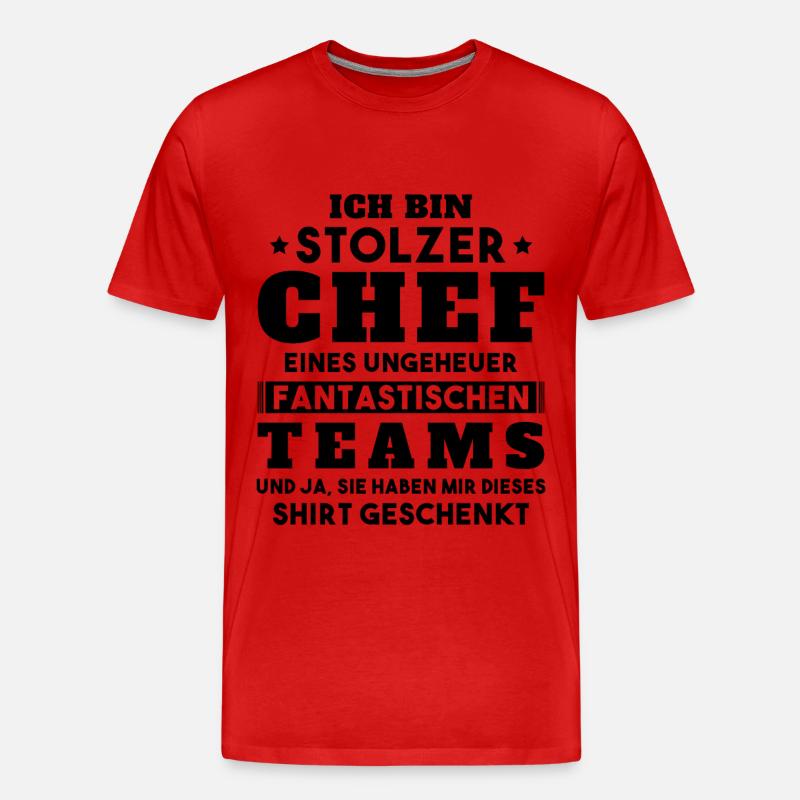 Ich bin Stolzer Chef Geschenkidee - Männer Premium Bio T-Shirt - Rot
