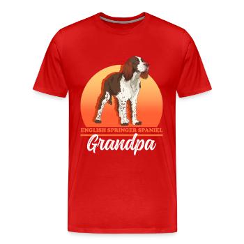 English Springer Spaniel Grandpa Dog Owner Gift - Men's Premium Organic T-Shirt - red - Front - Damien (186cm)