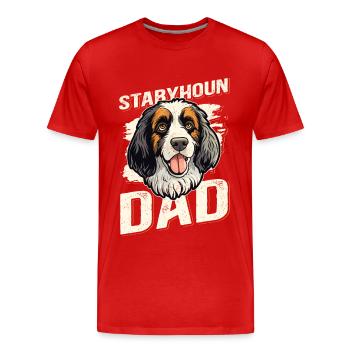Cadeau de propriétaire de chien Stabyhoun Dad Stabijhoun - T-shirt bio Premium Homme - rouge - Devant - Damien (186cm)