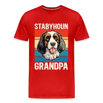 Cadeau de propriétaire de chien Stabyhoun grand-père Stabijhoun - T-shirt bio Premium Homme - rouge - Devant - Damien (186cm)