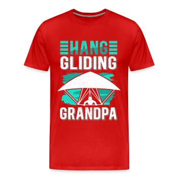 Hang Gliding Opa Hängegleiter Geschenk - Männer Premium Bio T-Shirt - Rot - Vorne - Damien (186cm)