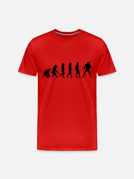 Evolution des Rugbyspielers - Männer Premium Bio T-Shirt - Rot