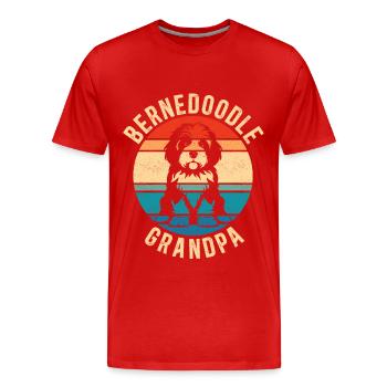 Bernedoodle Grandpa Dog Owner Gift - Men's Premium Organic T-Shirt - red - Front - Damien (186cm)