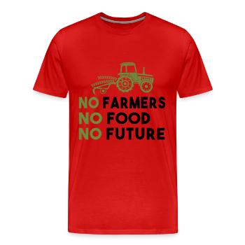 Farmer's Demo No Farmers No Food No Future Farmer - Men's Premium Organic T-Shirt - red - Front - Damien (186cm)