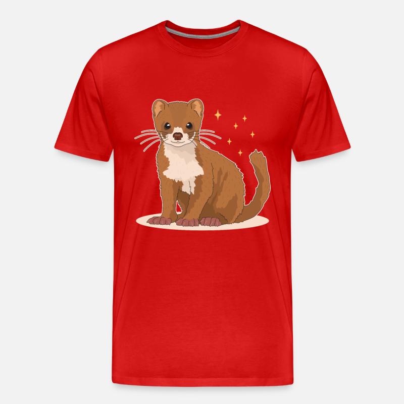 Wiesel Mauswiesel Kleinwiesel Geschenk - Männer Premium Bio T-Shirt - Rot