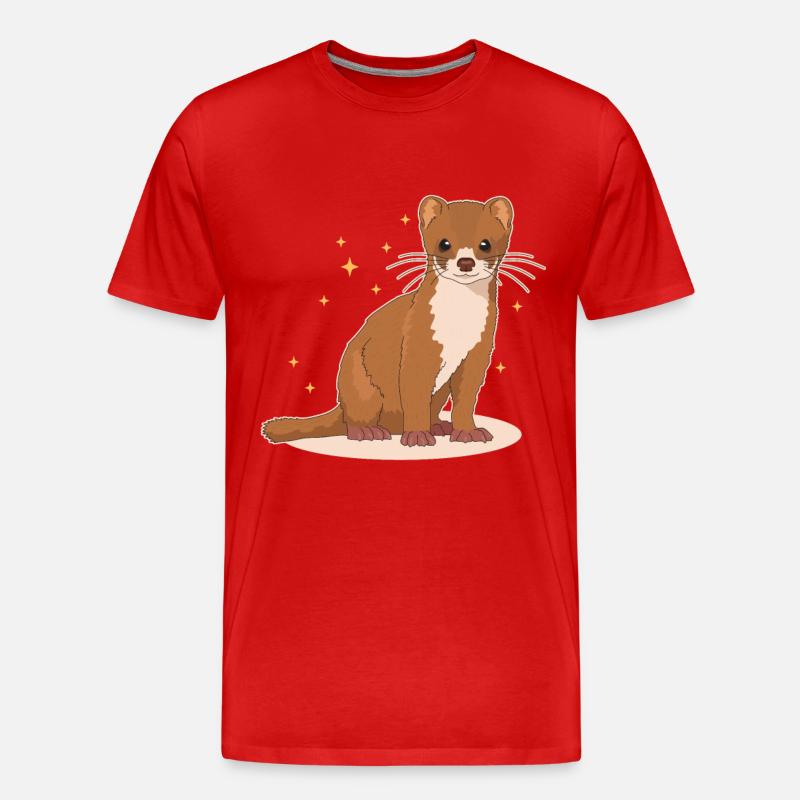Wiesel Kleinwiesel Mauswiesel Geschenk - Männer Premium Bio T-Shirt - Rot