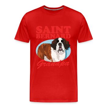 Bernhardiner Opa St. Bernhardshund Geschenk - Männer Premium Bio T-Shirt - Rot - Vorne - Damien (186cm)