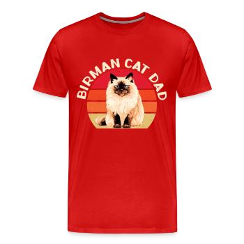 Birma Katzen Dad Birmakatze Birmchen Geschenk - Männer Premium Bio T-Shirt - Rot - Vorne - Damien (186cm)