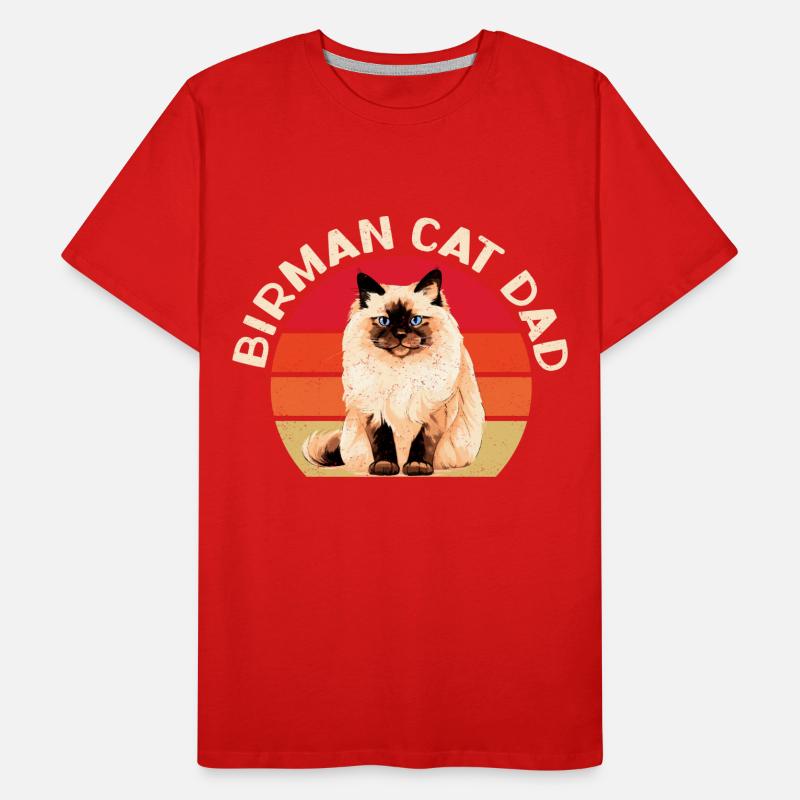 Birma Katzen Dad Birmakatze Birmchen Geschenk Männer Premium Bio T-Shirt