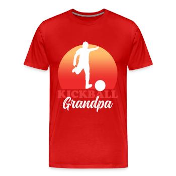 Kickball grand-père Kickballer Kickball joueur cadeau - T-shirt bio Premium Homme - rouge - Devant - Damien (186cm)