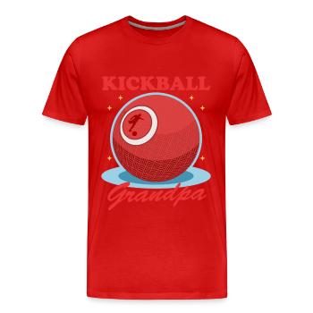 Kickball grand-père Kickball joueur Kickballer cadeau - T-shirt bio Premium Homme - rouge - Devant - Damien (186cm)