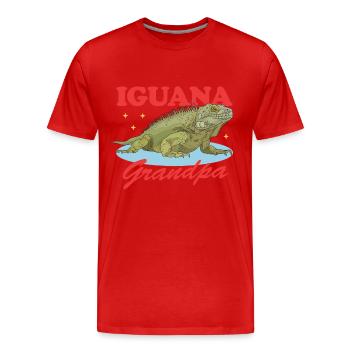 Iguane grand-père Reptile lézard iguanes cadeau - T-shirt bio Premium Homme - rouge - Devant - Damien (186cm)