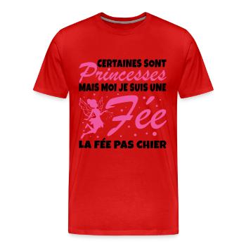 Some are princesses but I'm a fairy - Men's Premium Organic T-Shirt - red - Front - Damien (186cm)