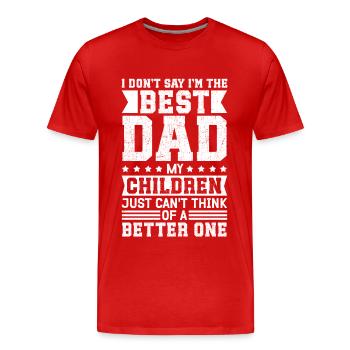 Bester Papa Geschenk Vatertag Geburtstag - Männer Premium Bio T-Shirt - Rot - Vorne - Damien (186cm)