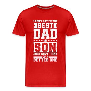 Bester Papa Geschenk | Vatertag Geburtstag - Männer Premium Bio T-Shirt - Rot - Vorne - Damien (186cm)