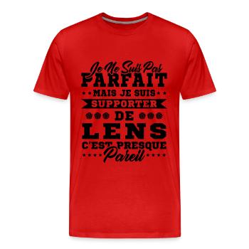 Idée Cadeau Pour Supporter Lensois - T-shirt bio Premium Homme - rouge - Devant - Damien (186cm)