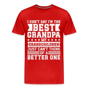 Opa Geschenke Bester Opa Geschenkidee - Männer Premium Bio T-Shirt - Rot - Vorne - Damien (186cm)