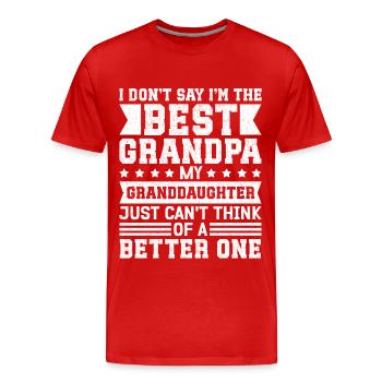 Opa Geschenk Bester Opa Geschenkidee - Männer Premium Bio T-Shirt - Rot - Vorne - Damien (186cm)
