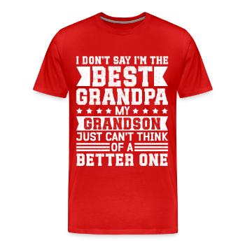 Opa Geschenke | Bester Opa Geschenkidee - Männer Premium Bio T-Shirt - Rot - Vorne - Damien (186cm)