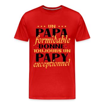 A Terrific Dad - Exceptional Grandpa Gift - Men's Premium Organic T-Shirt - red - Front - Damien (186cm)