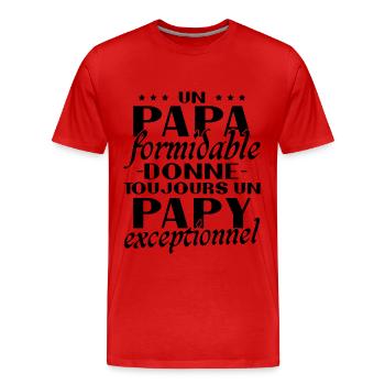 A Terrific Dad Grandpa Exceptional Gift - Men's Premium Organic T-Shirt - red - Front - Damien (186cm)