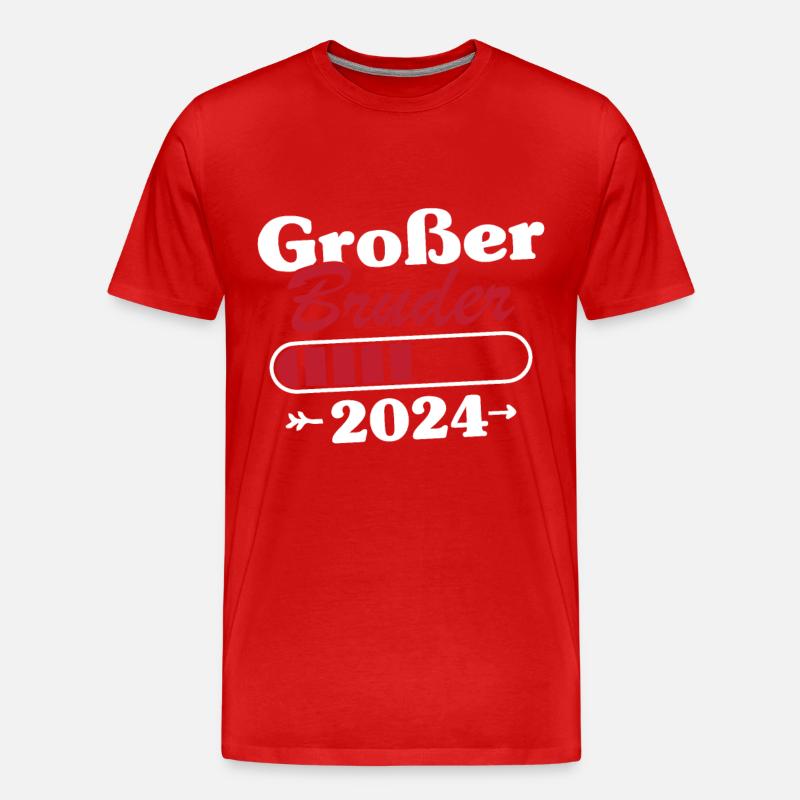Großer Bruder Loading 2024 - Männer Premium Bio T-Shirt - Rot