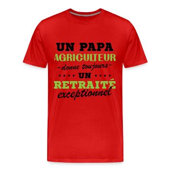 A Farmer Dad Gives an Exceptional Retiree - Men's Premium Organic T-Shirt - red - Front - Damien (186cm)