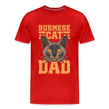 Burmese Dad Burma Katze Burma-Katzen Geschenk - Männer Premium Bio T-Shirt - Rot - Vorne - Damien (186cm)