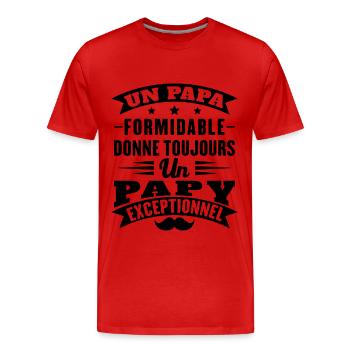 Wonderful dad always gives exceptional grandpa - Men's Premium Organic T-Shirt - red - Front - Damien (186cm)