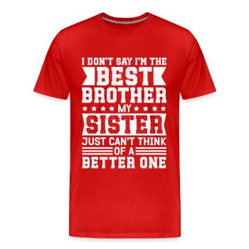 Bruder Geschenkidee Geschenke Geburtstag - Männer Premium Bio T-Shirt - Rot - Vorne - Damien (186cm)